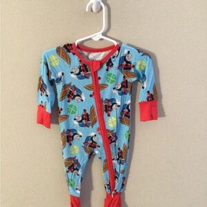Thomas & Friends Blue and Red Footie Pajamas